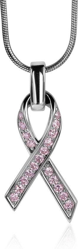 Zinzi zilveren Pink Ribbon hanger roze ZIH560 | bol.com