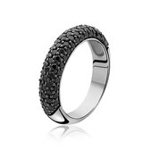 Zinzi - Zilveren Ring - Zirkonia - Zwart - Maat 54 (ZIR633-54)