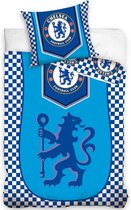 Chelsea Dekbedovertrek Geblokt - 140  x 200 cm - Blauw