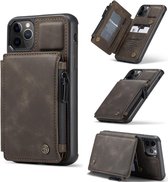 Caseme Back Cover Wallet kunstleer hoesje voor iPhone 11 Pro Max - bruin
