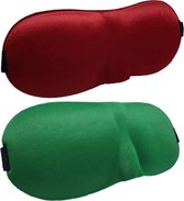 3D Slaapmaskers Groen & Rood - Thuis - Slaapmasker - Verduisterend - Onderweg - Vliegtuig - Festival - Slaapcomfort - oDaani