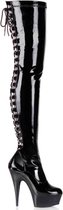 Pleaser Plateau overknee Laarzen -42 Shoes- DELIGHT-3063 US 12 Zwart