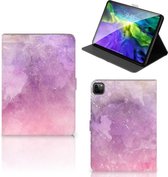 Bookcase Hoesje iPad Pro 11 (2020) Tablet Hoes met Magneetsluiting Pink Purple Paint