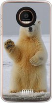 Motorola Moto Z Force Hoesje Transparant TPU Case - Polar Bear #ffffff