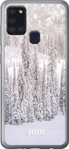 Samsung Galaxy A21s Hoesje Transparant TPU Case - Snowy #ffffff