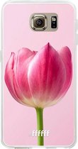 Samsung Galaxy S6 Hoesje Transparant TPU Case - Pink Tulip #ffffff