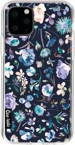 Casetastic Apple iPhone 11 Pro Hoesje - Softcover Hoesje met Design - Flowers Navy Print