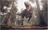 Dinosaurus T-Rex moederliefde - Foto op Forex - 150 x 100 cm