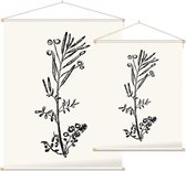 Kleine Veldkers zwart-wit (Hairy Bitter Cress) - Foto op Textielposter - 60 x 80 cm