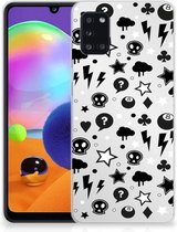 Telefoonhoesje Samsung Galaxy A31 Silicone Back Cover Silver Punk