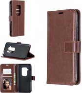 Motorola Moto One zoom hoesje book case bruin