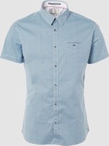 Hemd s/sl all over cube print shadow blue