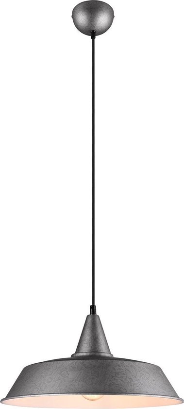 LED Hanglamp – Hangverlichting – Trion Wolta – E27 Fitting – 1-lichts – Rond – Antiek Nikkel – Aluminium