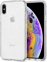 Hoesje Apple iPhone Xs - Spigen Liquid Crystal Glitter Case - Crystal Quartz