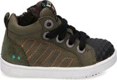 BunniesJR Pol Pit Jongens Sneakers - Groen - Leer - Veters