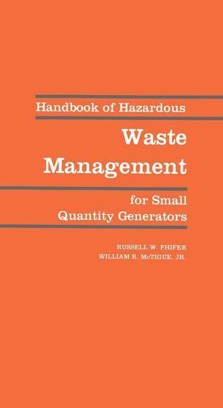Handbook of Hazardous Waste Management for Small Quantity Ge ... - cover