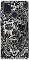 Casetastic Samsung Galaxy A21s (2020) Hoesje - Softcover Hoesje met Design - Lace Skull Print
