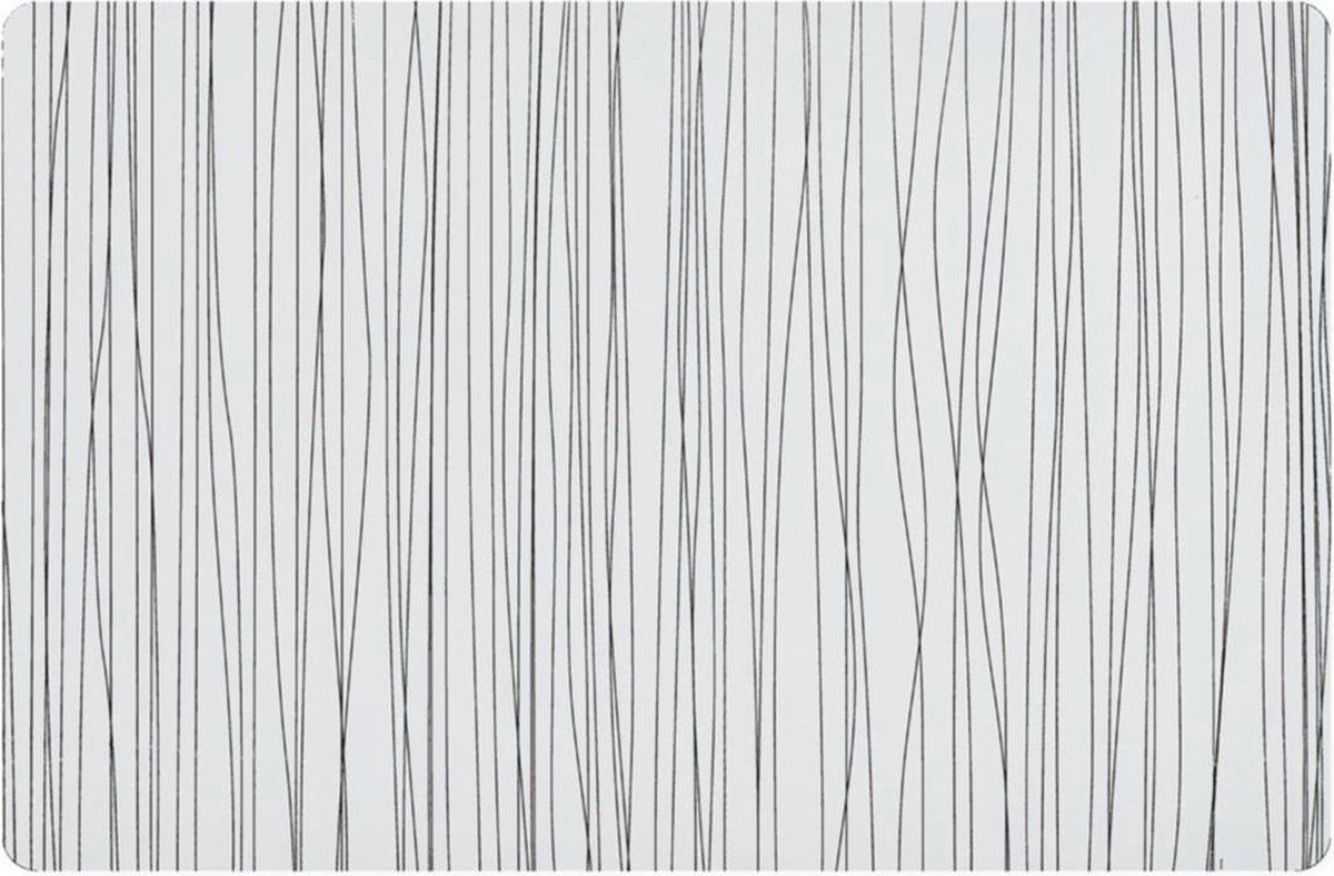 4x Rechthoekige placemats metallic wit 30 x 45 cm - Zeller - Tafeldecoratie - Borden onderleggers van kunststof