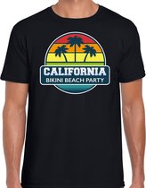 California zomer t-shirt / shirt California bikini beach party voor heren - zwart - California beach party outfit / vakantie kleding / strandfeest shirt XXL
