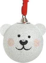 Kerstboomversiering 6x ijsberen kerstballen 8 cm kunststof - Kerstversiering/kerstdecoratie