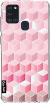 Casetastic Samsung Galaxy A21s (2020) Hoesje - Softcover Hoesje met Design - Cubes Vibe Print