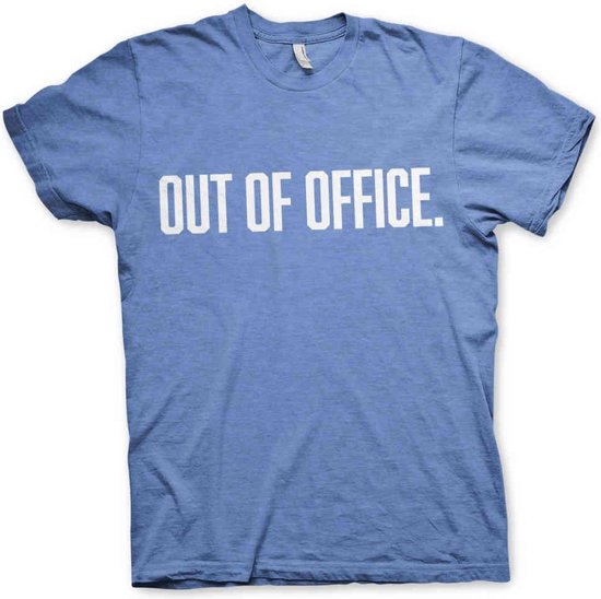 Heren Fun Tshirt -L- OUT OF OFFICE Blauw