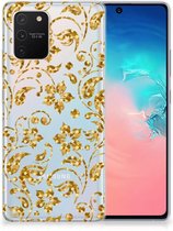 Telefoonhoesje Samsung Galaxy S10 Lite Back Cover Siliconen Hoesje Gouden Bloemen