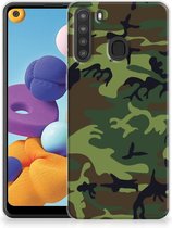 GSM Hoesje Geschikt voor Samsung Galaxy A21 Smartphonehoesje Camouflage