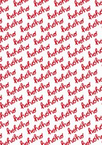 Kerst cadeaupapier Hohoho rood- Breedte 60 cm - 200m lang