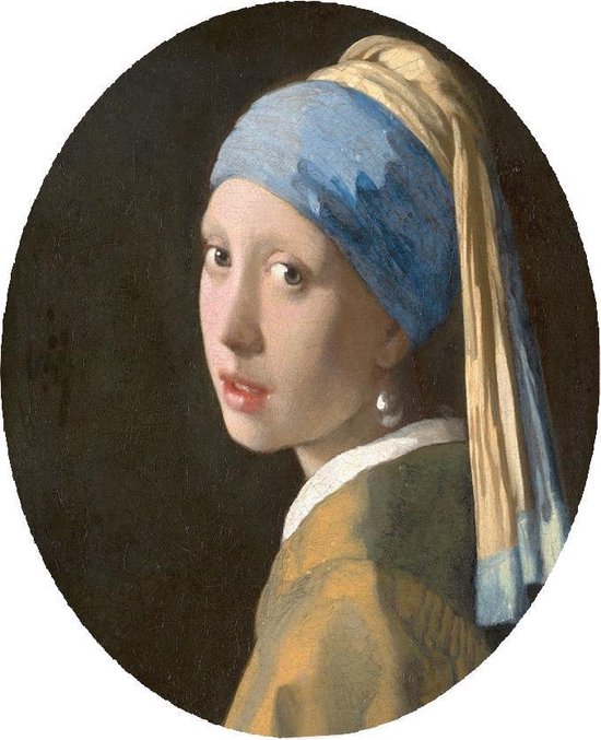 Fille à la perle, Johannes Vermeer - Photo sur papier peint Circle - ⌀ 100 cm