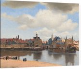Gezicht op Delft, Johannes Vermeer - Foto op Canvas - 100 x 75 cm