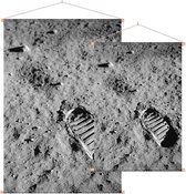 Astronaut footprint (voetafdruk op maanoppervlak) - Foto op Textielposter - 60 x 90 cm