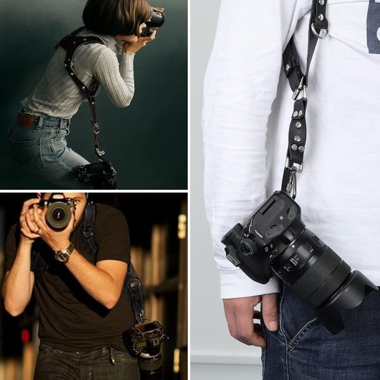 JINGLING Camera Sling Strap, Verstelbare Camera Harnas - Sling Lederen Camera Strap Accessoires, Camera Riem Voor Veilige Camera Strap Quick Release