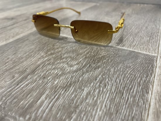 Randloze Zonnebril / mannen bril / zomerbril/ bril/ brillen mode / mannen /dames bril / heren / heren zonnebril / zonnebril zonder rand / zomer bril / vakantie bril / mannen/vrouwen accessoires/ bruine bril / randloze bril /goude p /dames bril /zomer van Merkloos — afbeelding 2
