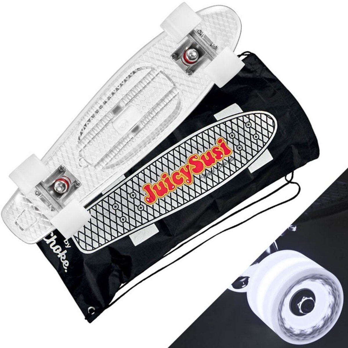 Choke Fothon .5 Cruiser Skateboard Clear Wit