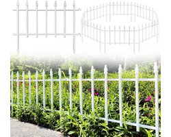 Tuinomheining - Metalen Omheiningspanelen - Privacy Scherm - Landschapshekken - 5 panelen - voor Tuin - Bloembed - Bomen - Dierenbarrière - 57 x 45 cm - Wit