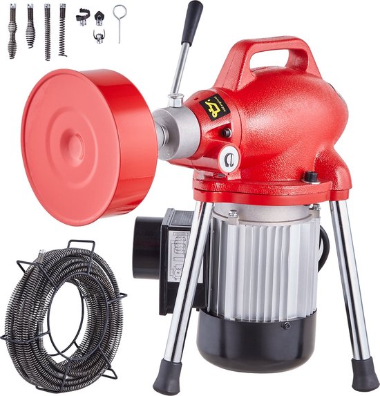 Afvoerreinigingsmachine - Elektrische Pijpreiniger - 250W - Met 7-delige Snijgereedschappen - 20 m x 16 mm Kabel - Handmatige Invoer - Toiletten - Gootstenen - Huishoudelijk en Commercieel Gebruik van Monzana — afbeelding 5