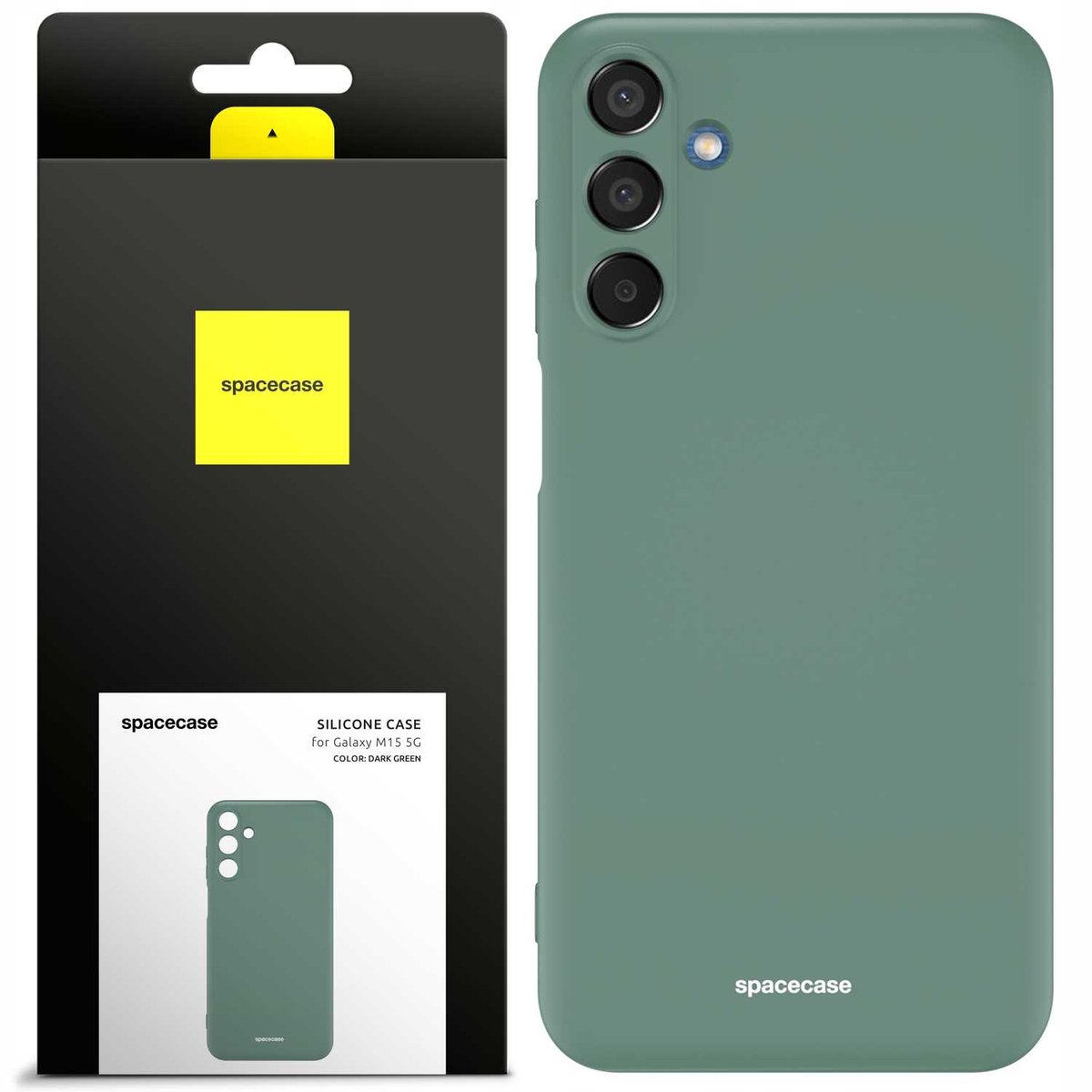Spacecase Siliconen Beschermhoes Voor Samsung Galaxy M15 Donkergroen