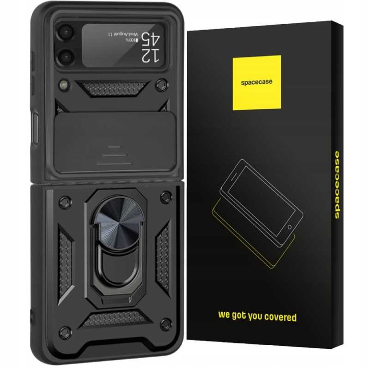 Spacecase Case Voor Samsung Galaxy Z Flip 3 Zwart