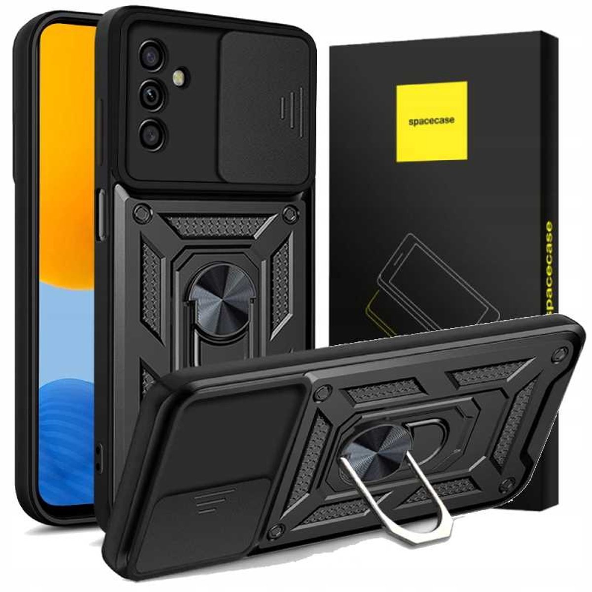 Spacecase Case Cover Voor Samsung Galaxy M52 Zwarte Telefoon