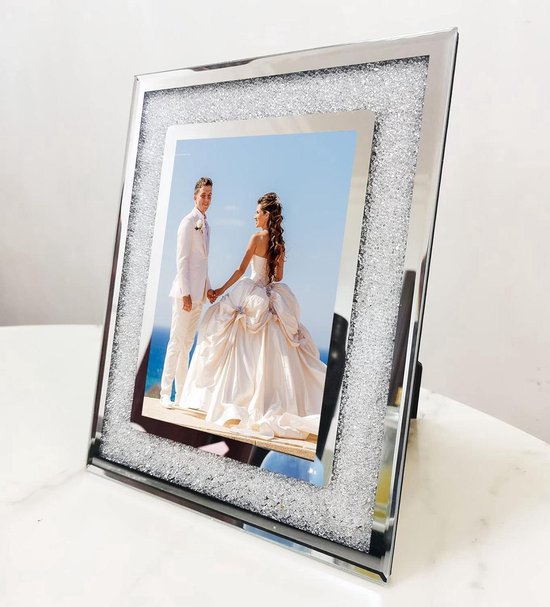 Aluminium fotolijst zwart geschikt voor een foto van 13 x 18 cm