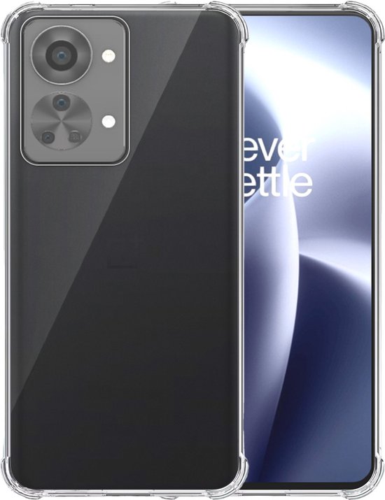Transparante telefoonhoes met versterkte hoeken, met telefoon erin, merk Smartphonica.