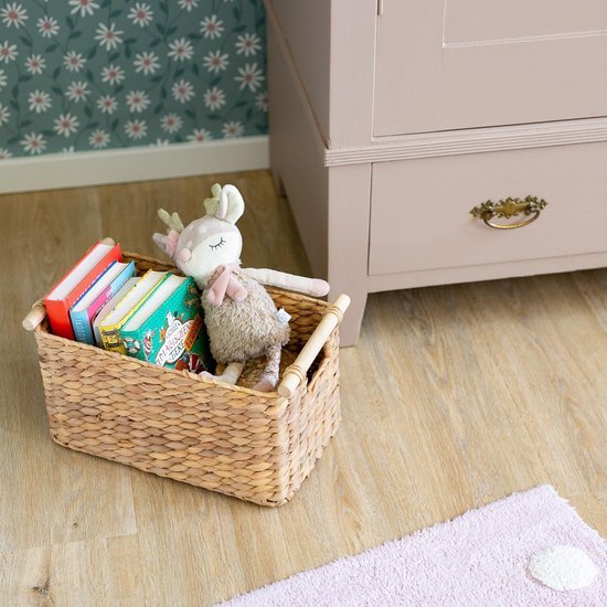 Opbergmand met leren handvat - Opbergmand met leren handvat