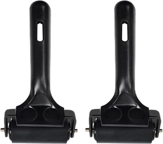 Piuluvor® 2 stuks rubberen rollers linolrollers 6 cm/10 cm aandrukroller hard rubber rubber rollers voor linoldruk en blokdruk met 2 schrapers