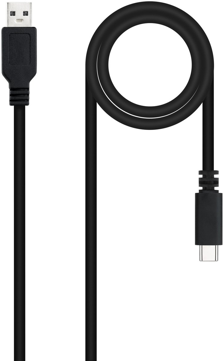 USB A to USB C Cable NANOCABLE 10.01.210 Black