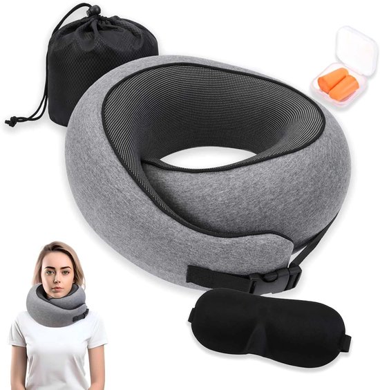 Solfit - Nekkussen - Reiskussen - Nek Kussen - Reis Kussen - Grijs - NECKIFY