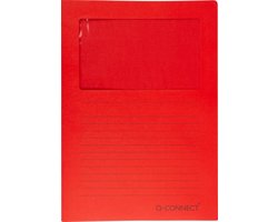 Q-CONNECT L-map met venster | 120 g/mÂ² | A4 | pak van 100 stuks | rood