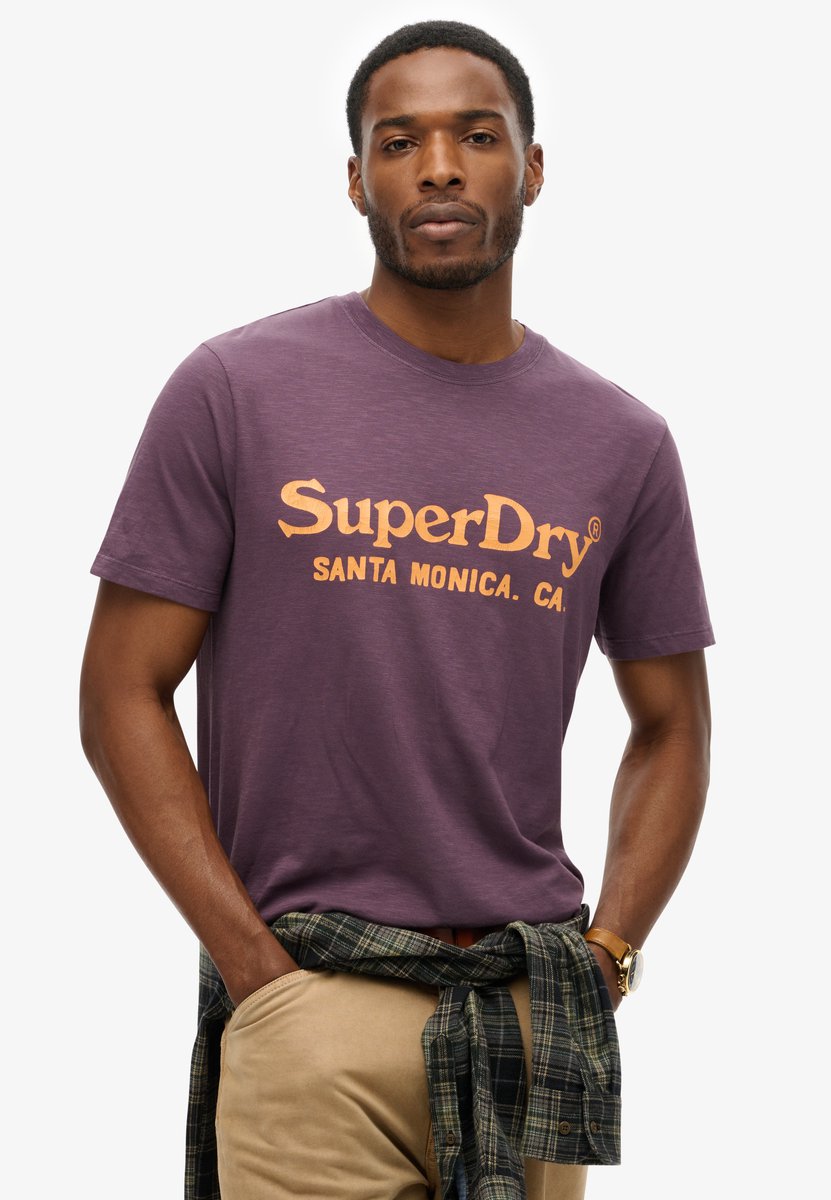 Superdry Klassiek Venue T-shirt met logo Heren T-shirts Paars