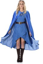 Karnival Costumes IJskoningin Kostuum Carnavalskleding Dames Verkleedkleding Carnaval - Polyester - Blauw - Maat XL - 3-Delig Jurk/Cape/Riem