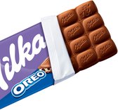 Open Milka Oreo chocoladereep met 100 gram indicatie.